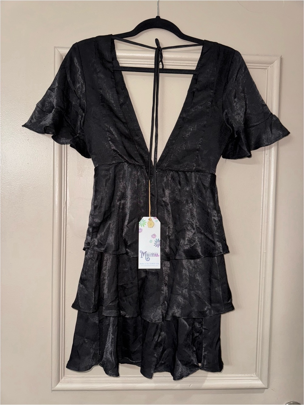 Black Tiered Ruffle Mini Dress